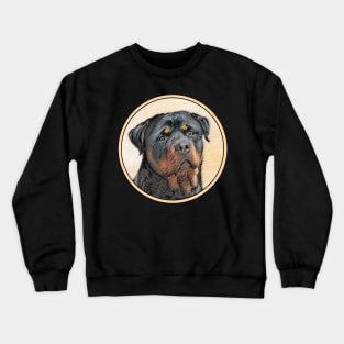 Rottweiler Painting - Cute Original Dog Art Crewneck Sweatshirt